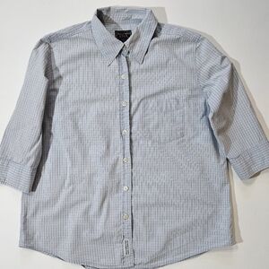 Abercrombie & Fitch Mens Button Down Shirt Size Medium Blue White Gingham Preppy